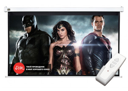 Настенный проекционный экран с электроприводом Cinema S’OK Motoscreen 221x125 c пультом ДУ в комплекте Настенный проекционный экран с электроприводом Cinema S’OK Motoscreen 221x125 c пультом ДУ в комплекте